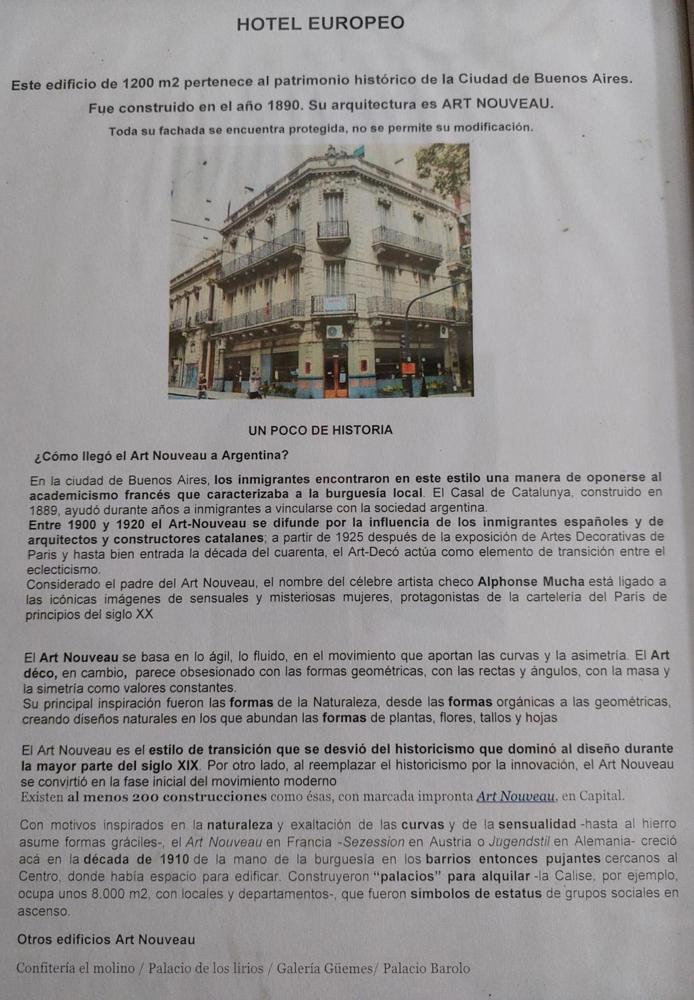 Hotel Europeo Buenos Aires Exterior photo